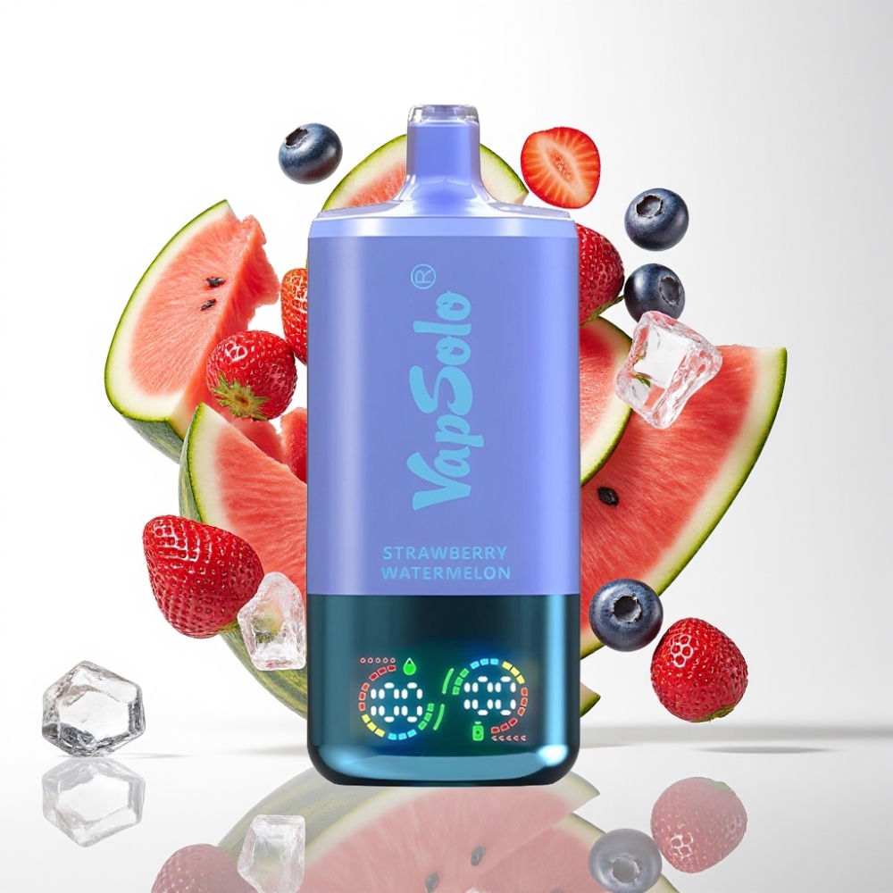 VapSolo Triple 30000 Puffs Disposable Vape Jagoda Lubenica & Borovnica Led (40ml, 20/50mg/ml, 3 spremnika, Type-C)