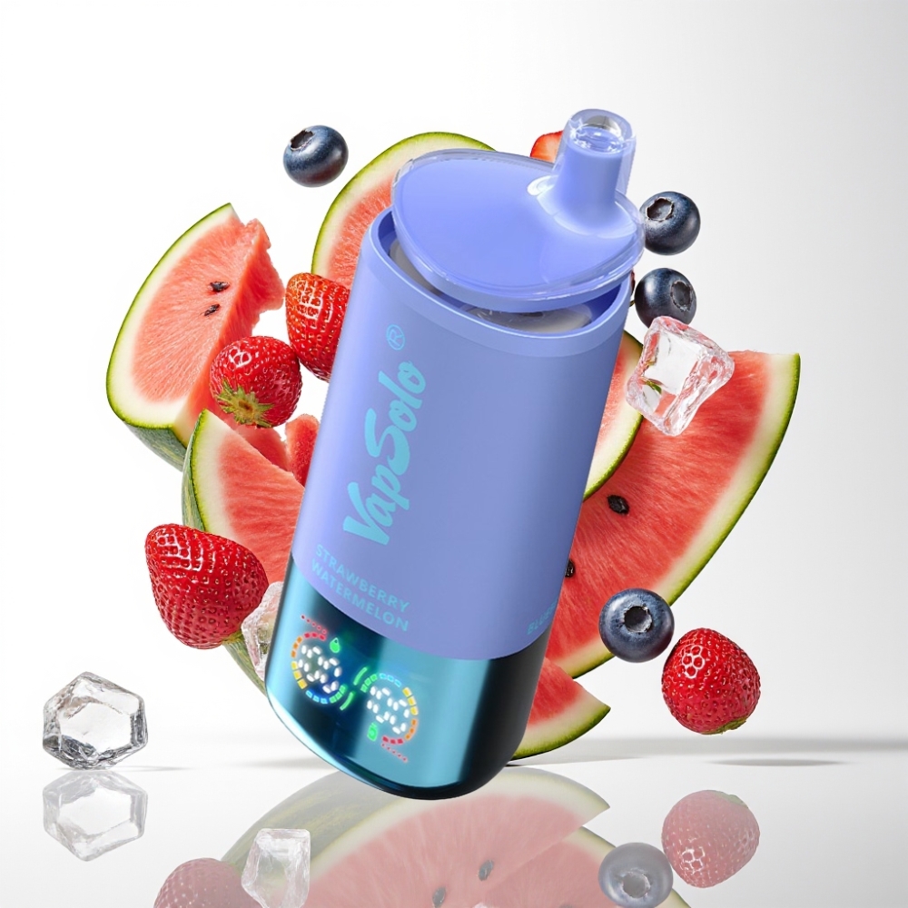 VapSolo Triple 30000 Puffs Disposable Vape Jagoda Lubenica & Borovnica Led (40ml, 20/50mg/ml, 3 spremnika, Type-C)