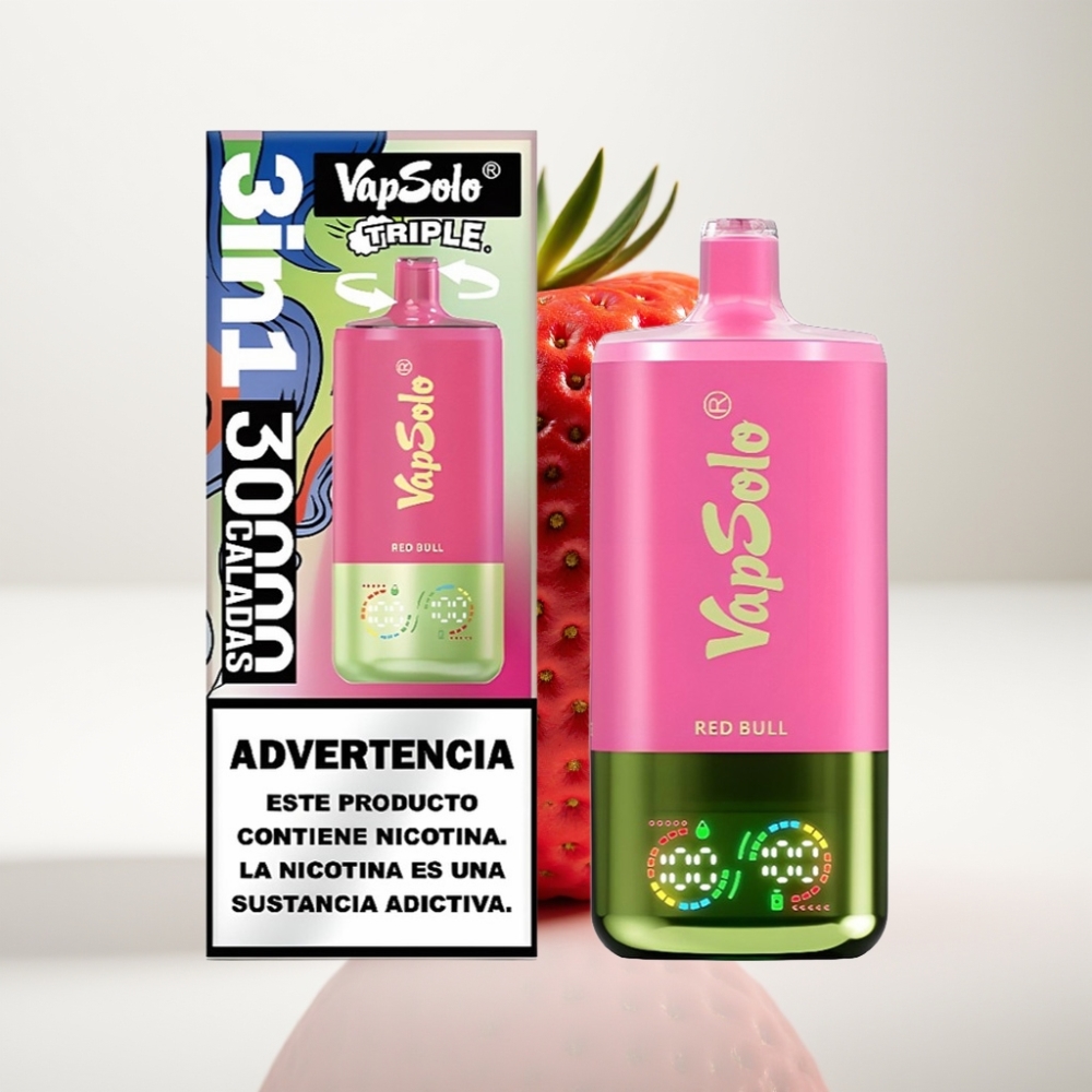 VapSolo Triple 30000 Puffs Jednokratna Vape Crveni bik 40ml 20/50mg Tip-C