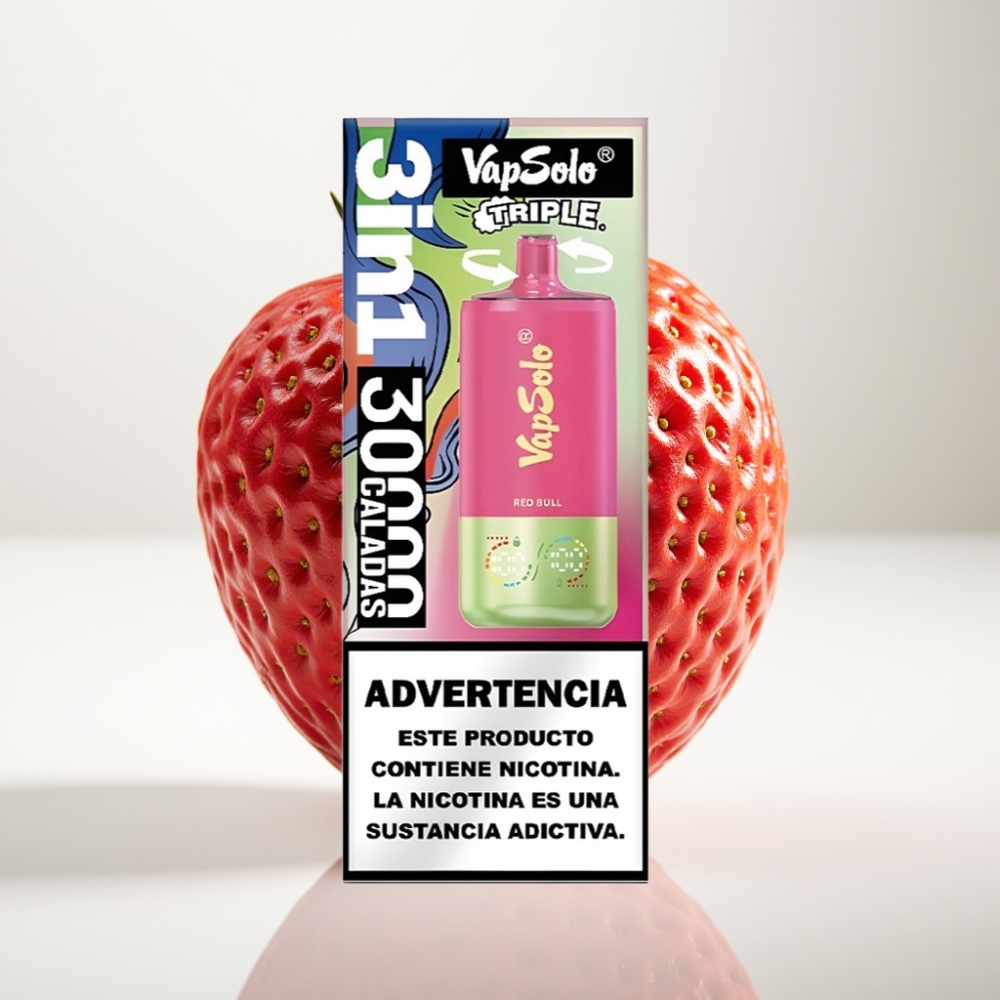 VapSolo Triple 30000 Puffs Jednokratna Vape Crveni bik 40ml 20/50mg Tip-C