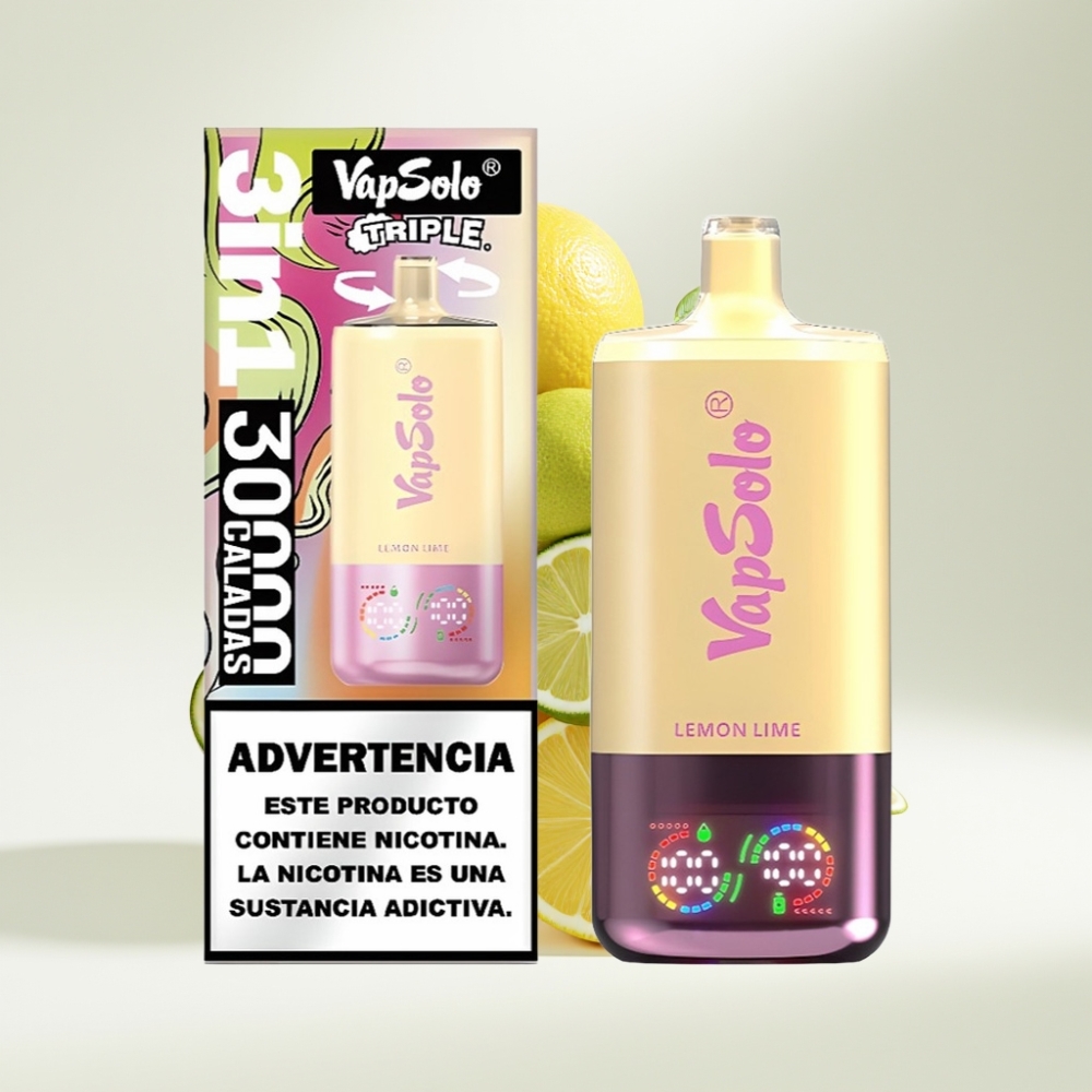 VapSolo Triple 30000 Puffs Jednokratna Vape Limun-Limeta | 40ml | 3 spremnika | Type-C