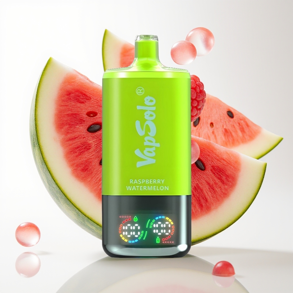 VapSolo Triple 30000 Puffs Jednokratna Vape Malina Lubenica | 40ml, 20/50 mg/ml, 3 spremnika, Type-C