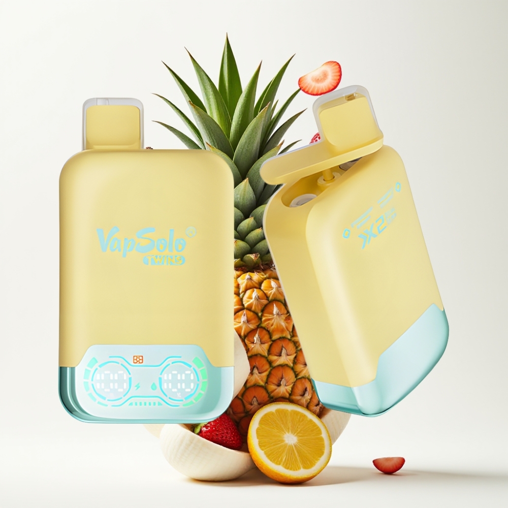 Vapsolo Twins 20000 Puffs – Ananas Kokos & Jagoda Banana – 40ml, 20mg/50mg, Type-C, dvostruki spremnik