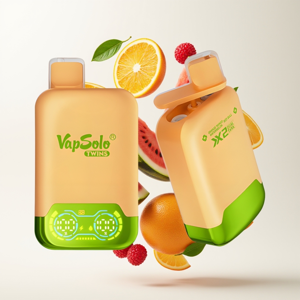 Vapsolo Twins 20000 Puffs Jednokratna Vape Naranča Mango Lubenica & Red Bull, 40ml, 20mg/50mg, Type-C