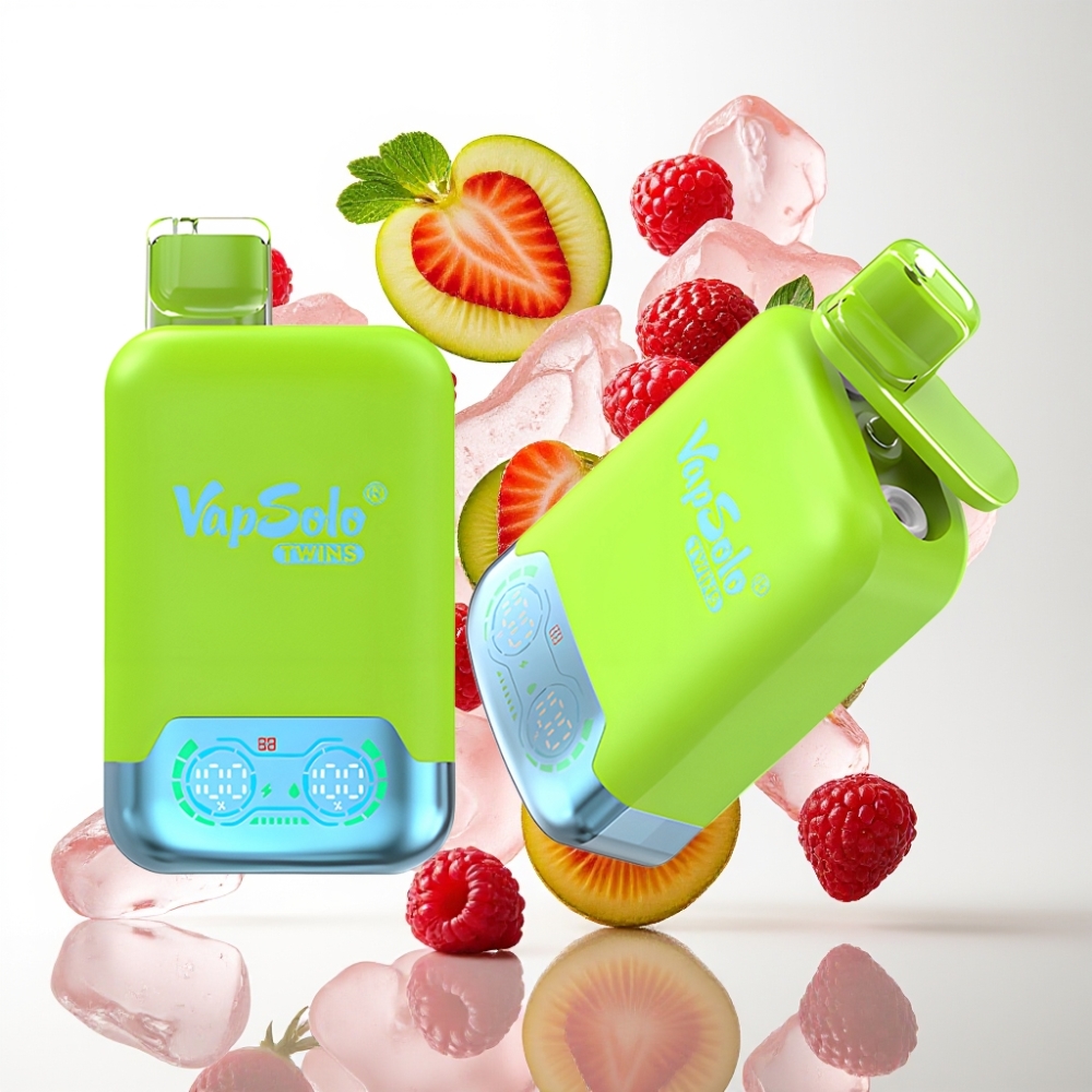 Vapsolo Twins 20000 Puffs Jednokratni Vape Jagoda-Kivi & Jagoda-Malina Trešnja Led 40ml/20-50mg/ml, 2 rezervoara, Type-C