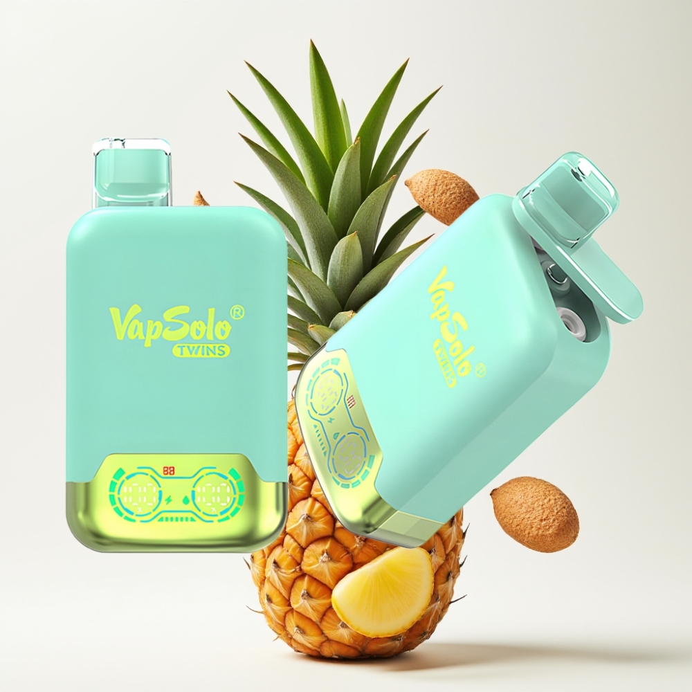 Vapsolo Twins 20000 Puffs Trostruka dinja & ananas kokos Jednokratna e-cigareta, 40ml, 20mg/ml/50mg/ml, Type-C