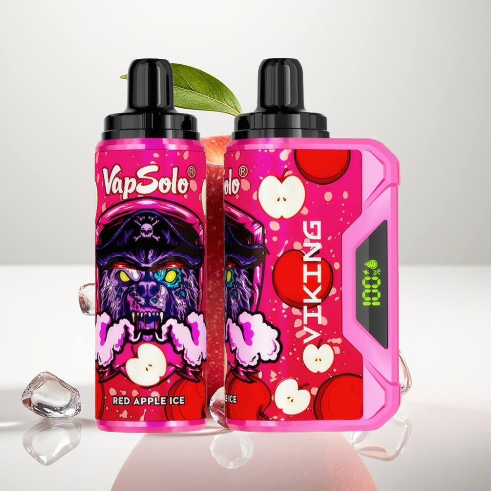 VapSolo VIKING 12000 Pufova Jednokratna E-cigareta Crvena Jabuka Led 22ml tekućine, 20/50 mg/ml nikotina, Type-C punjenje