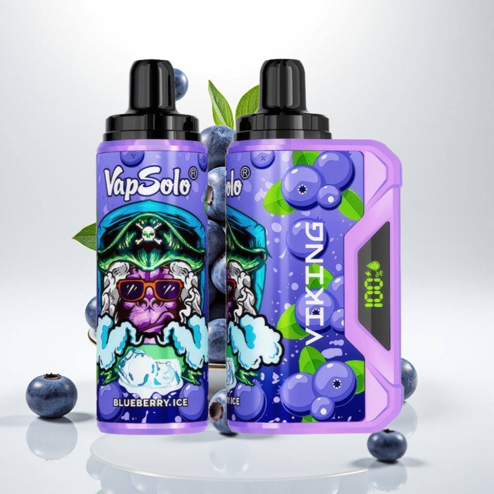 VapSolo VIKING 12000 Pufova Jednokratna Vape Borovnica – 22ml, 20/50 mg/ml, LED, Type-C