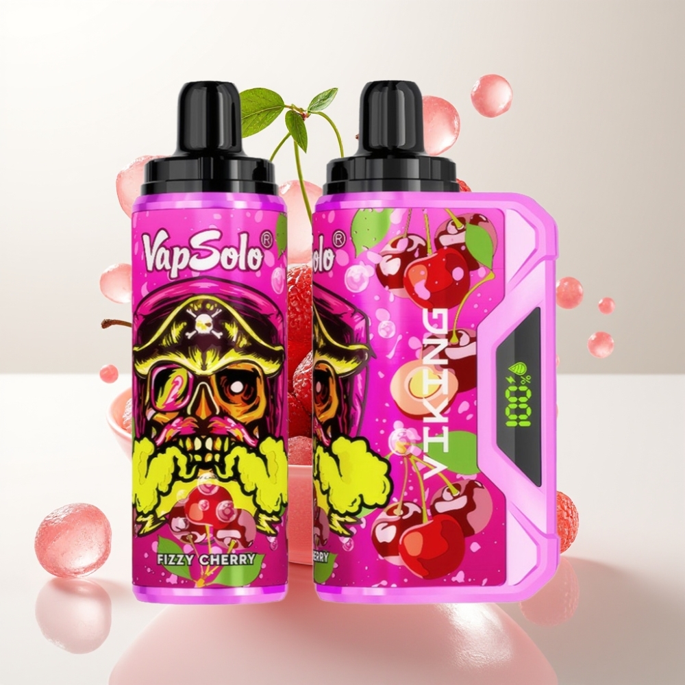 VapSolo VIKING 12000 Pufova Jednokratna Vape Gazirana Trešnja, 22ml, 20/50 mg/ml, LED, Type-C