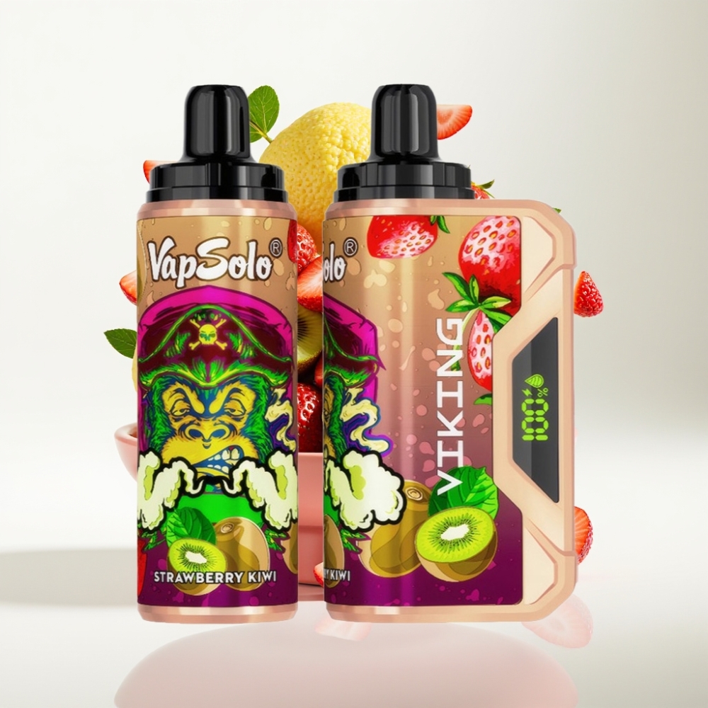 VapSolo VIKING 12000 Pufova Jednokratna Vape Jagoda-Kivi, 22ml, 20/50 mg/ml, LED, Type-C