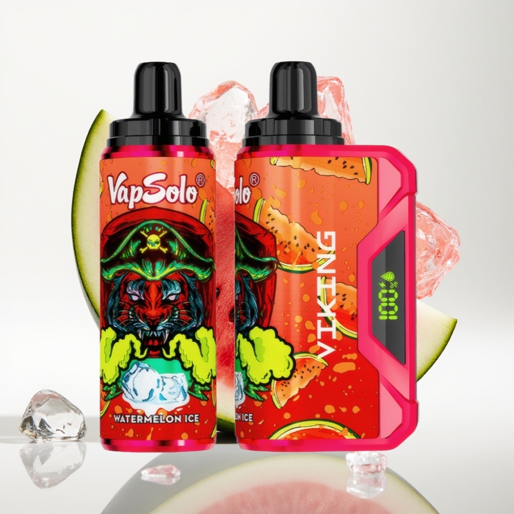 VapSolo VIKING 12000 Pufova Jednokratna Vape Lubenica Led 22ml tekućine, 20/50 mg/ml nikotina, LED ekran, Type-C punjenje